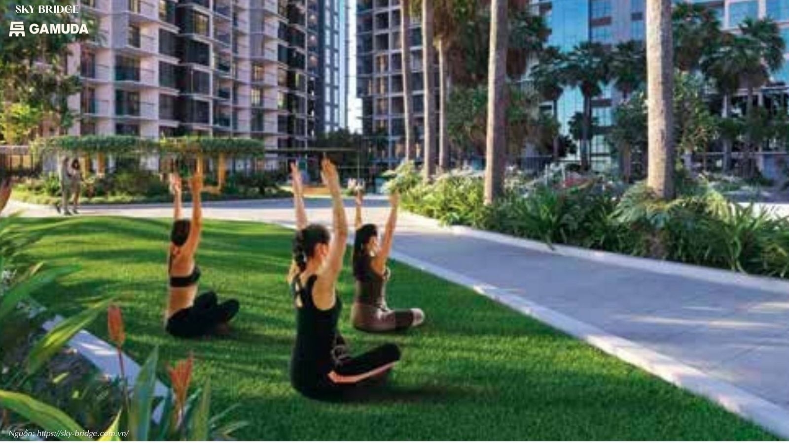 Khu tập Yoga ngoài trời dự án chung cư SkyBridge Thuận An