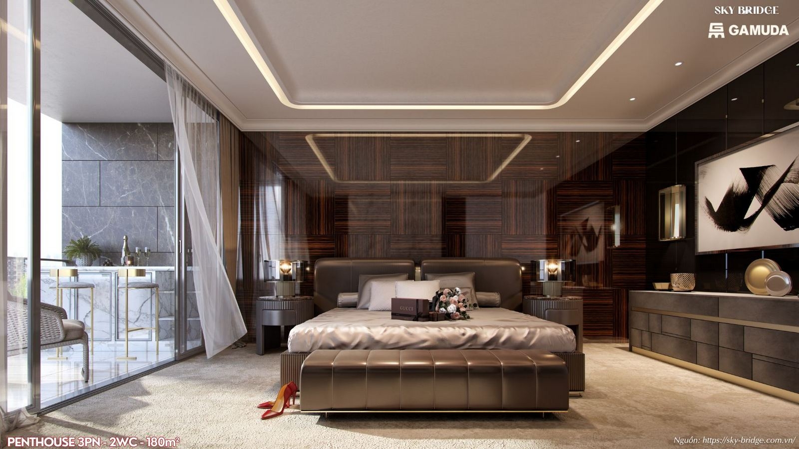 Penthouse Sky Bridge Gamuda Land Diện Tích 180m² (3pn 2wc).