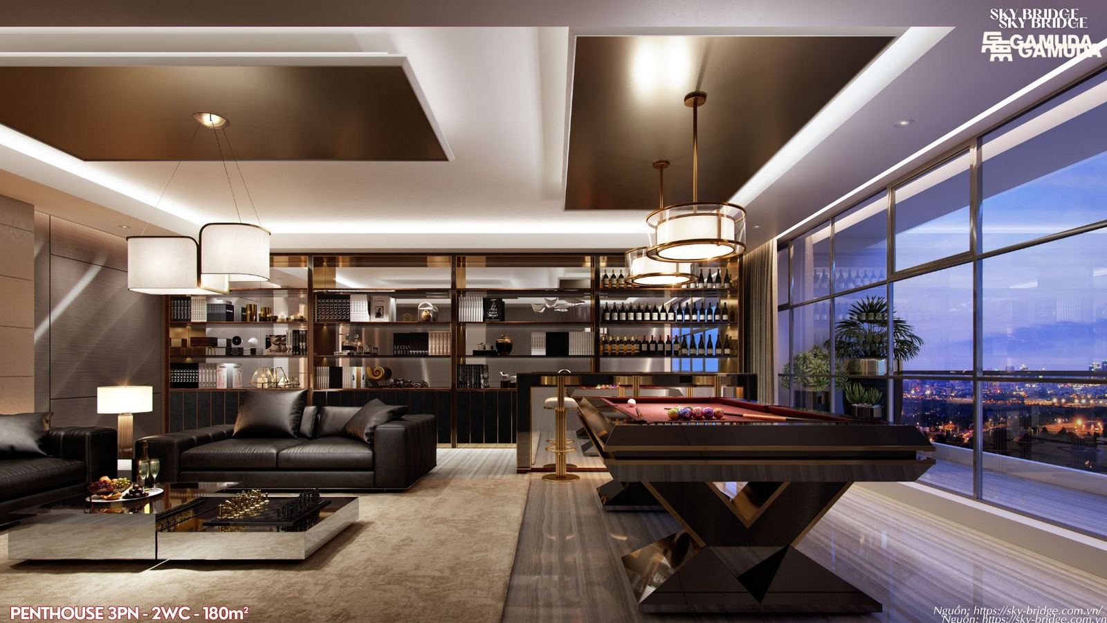 Penthouse Sky Bridge Gamuda Land Diện Tích 180m² (3pn 2wc).