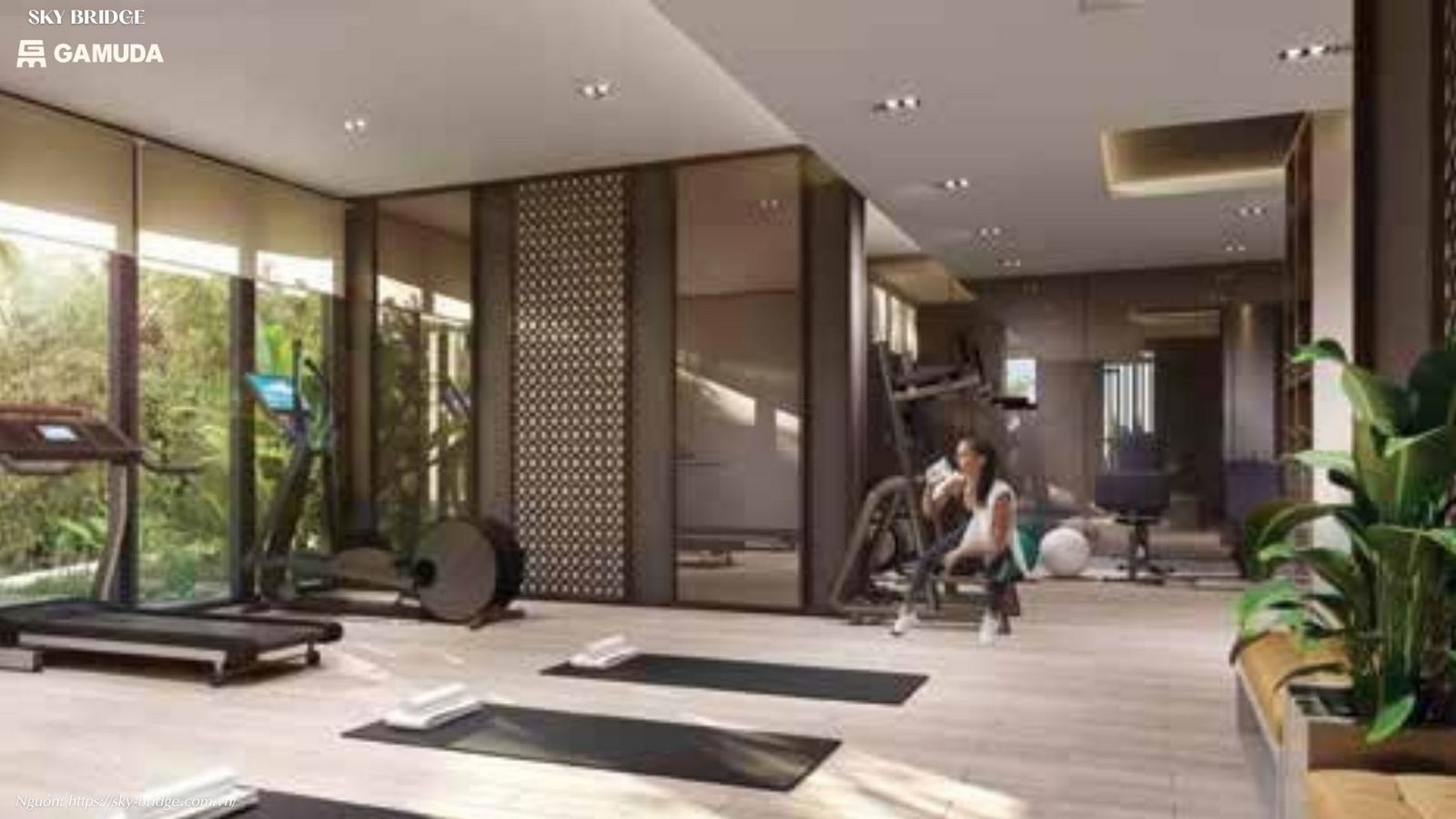 Tiện ích phòng tập Yoga nội khu tại căn hộ SkyBridge Thuận An