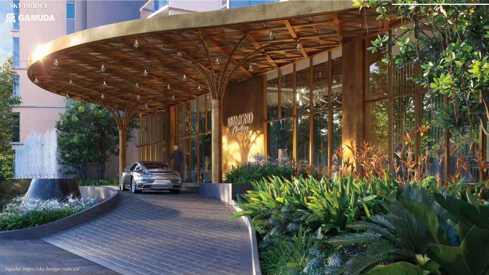 Sảnh đón sang trọng tại căn hộ SkyBridge By Gamuda Land