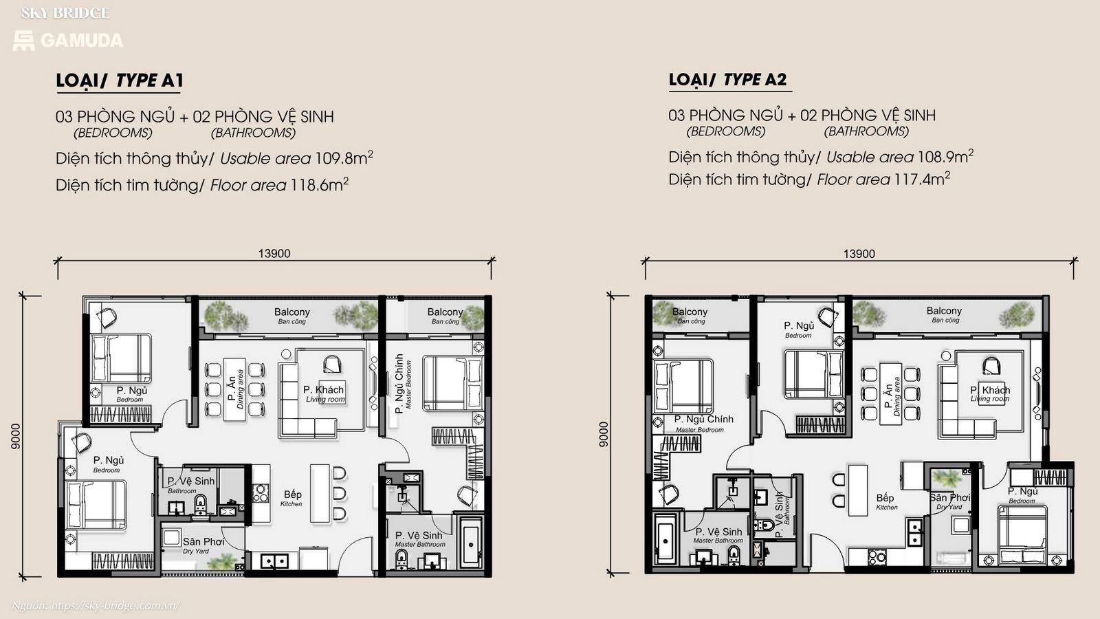 Thiết kế chi tiết căn hộ hiện đại chung cư SkyBridge Thuận An