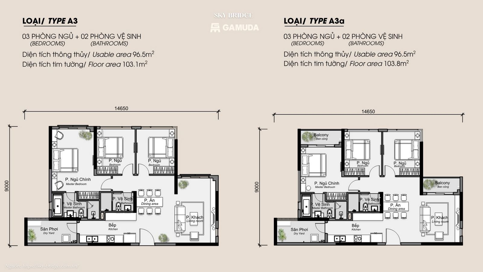 Thiết kế chi tiết căn hộ hiện đại chung cư SkyBridge Thuận An