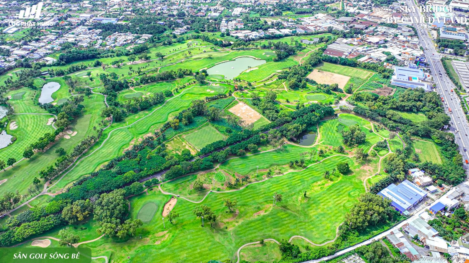 Tiện ích ngoại khu Sân Golf Sông Bé xanh mát đối diện dự án Sky Bridge Gamuda Land