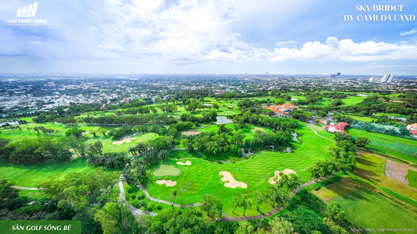 Tiện ích ngoại khu Sân Golf Sông Bé xanh mát đối diện dự án Sky Bridge Gamuda Land